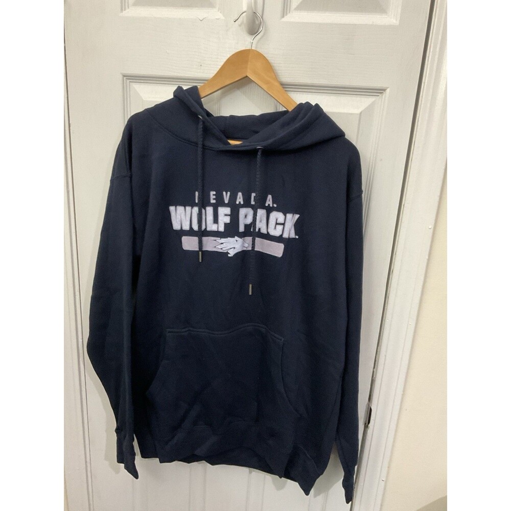 Nevada Wolfpack Hoodie Large Mens Blue Long Sleeve Fanatics Pullover Sweatshirt